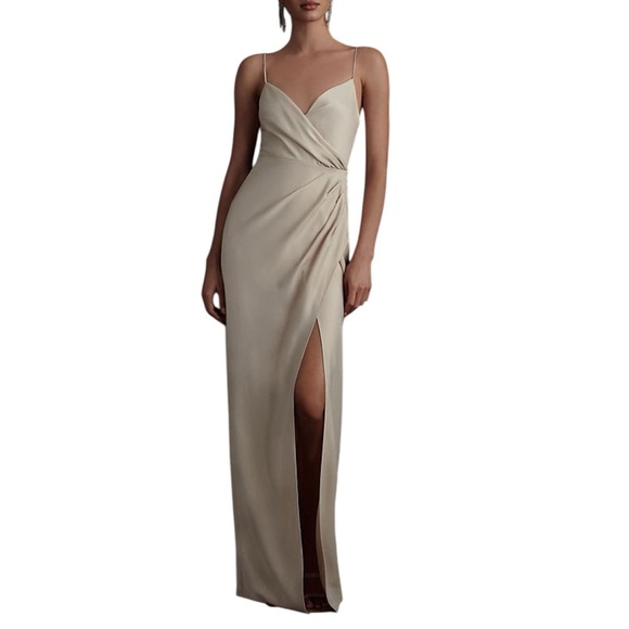 BHLDN New NWOT Freya Satin Charmeuse Dress Champagne Size 10 - Picture 1 of 9